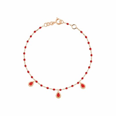 Bracelet Gigi Clozeau Lucky Cashmere en or rose et résine coquelicot, 17cm