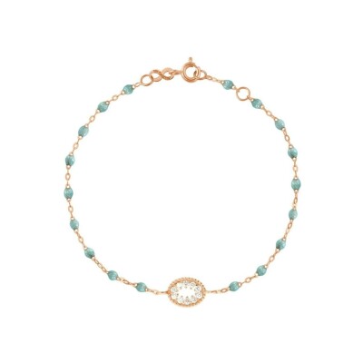 Bracelet Gigi Clozeau Oeil de pirate en or rose, diamants et résine glacier, taille 17cm