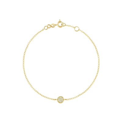 Bracelet Gigi Clozeau Puce en or jaune et diamants, taille 17cm