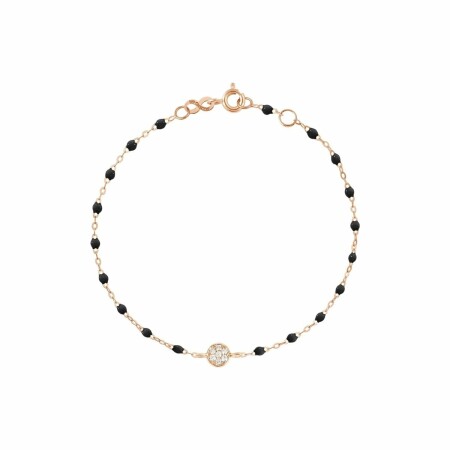 Bracelet Gigi Clozeau Puce en or rose, diamants et résine noire, taille 17cm