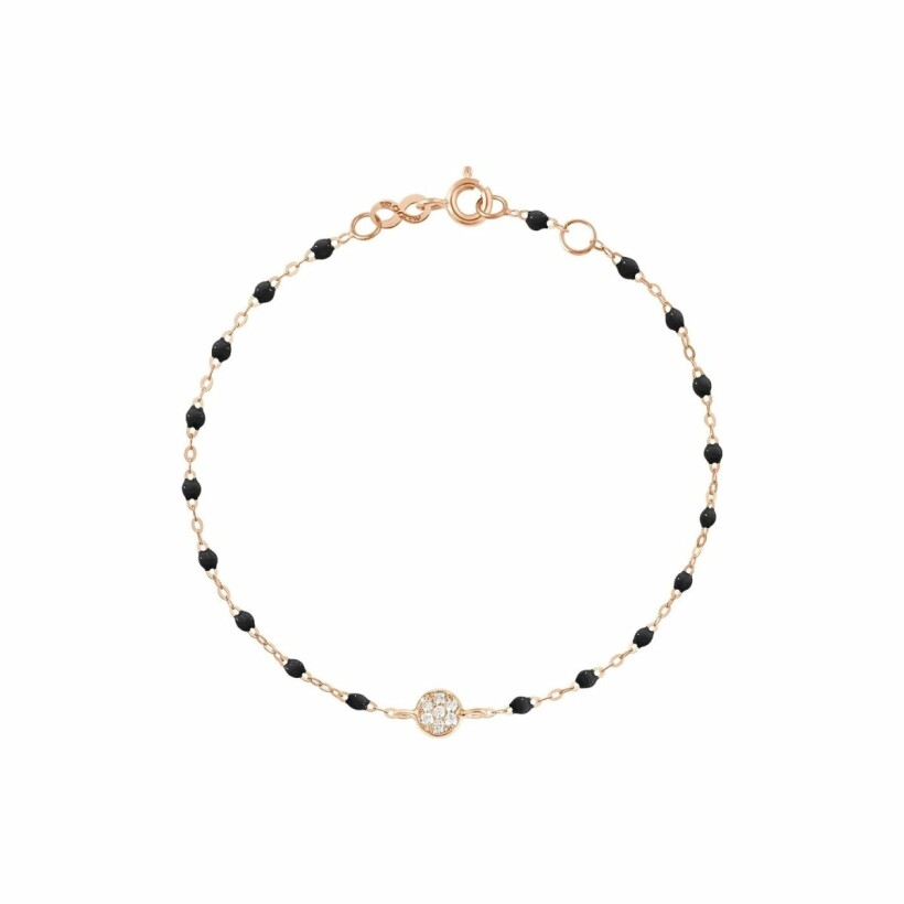 Gigi Clozeau Puce bracelet, rose gold, diamonds and black resin, size 17cm