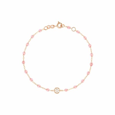 Bracelet Gigi Clozeau Puce en or rose, diamants et résine rosée, taille 17cm