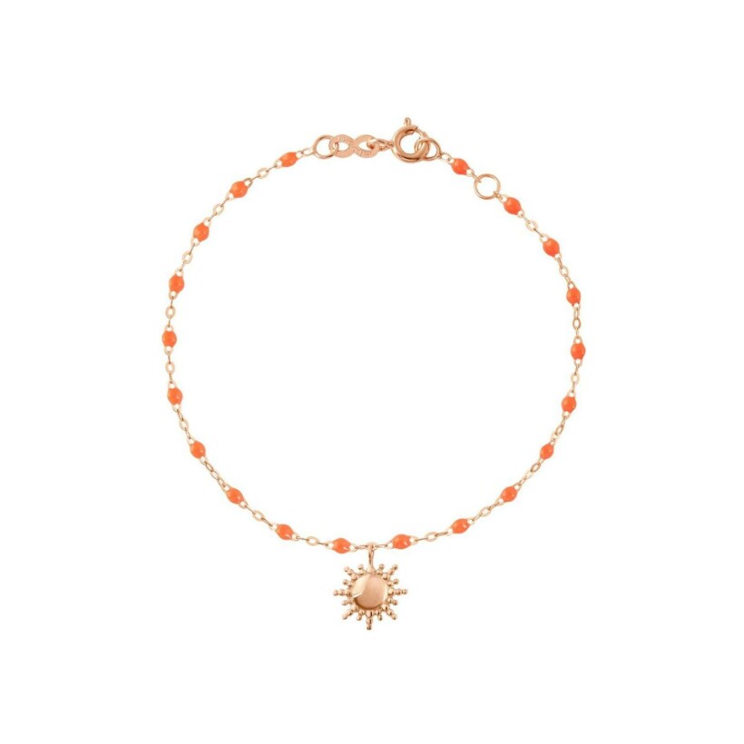 Bracelet Gigi Clozeau Soleil en or rose et résine orange, taille 17cm