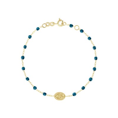 Bracelet Gigi Clozeau Madone en or jaune et résine jungle, taille 17cm