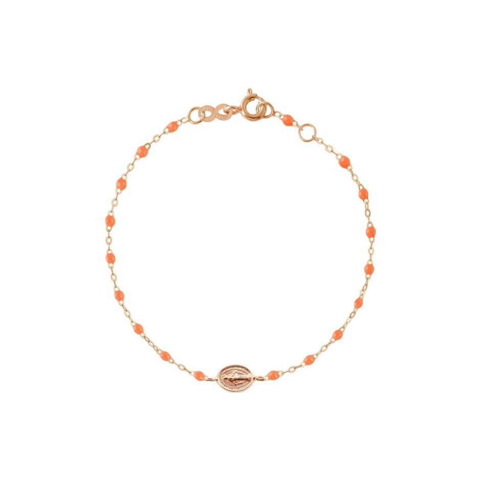 Bracelet Gigi Clozeau Madone en or rose et résine orange, taille 17cm