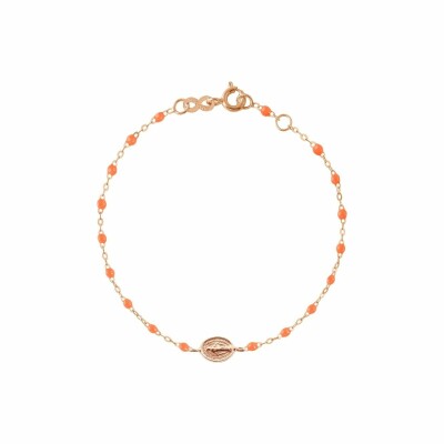 Bracelet Gigi Clozeau Madone en or rose et résine orange, taille 17cm