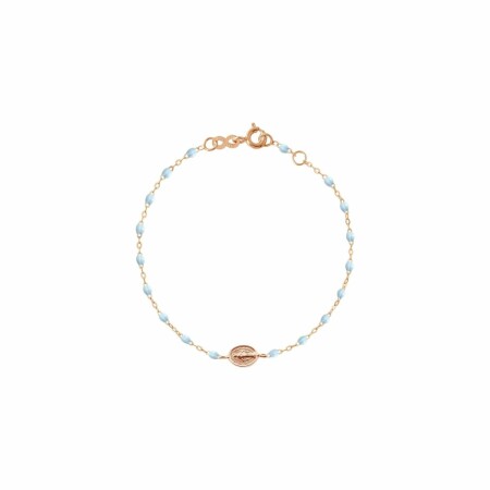 Bracelet Gigi Clozeau Madone en or rose et résine bleuet, taille 17cm