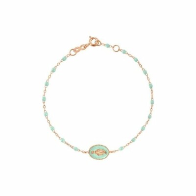 Bracelet Gigi Clozeau Madonne en or rose et résine jade, taille 17cm