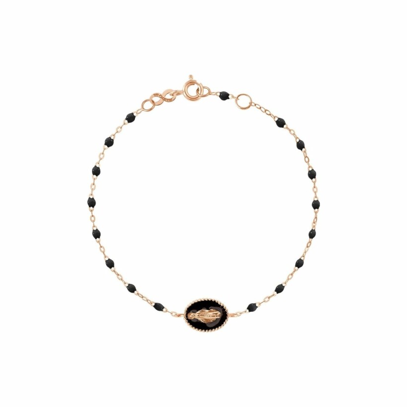Gigi Clozeau Madone bracelet, rose gold and black resin, 17cm