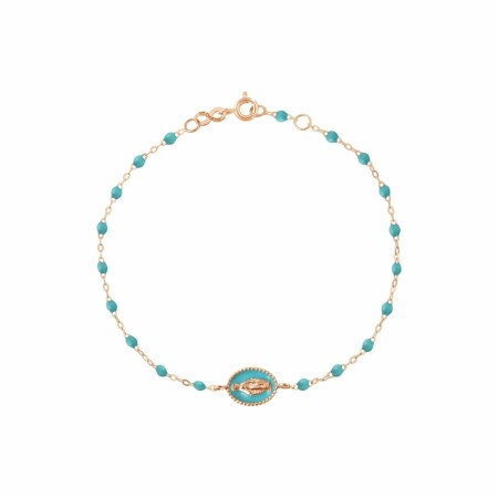 Bracelet Gigi Clozeau Madone en or rose et résine turquoise, 17cm