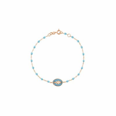 Bracelet Gigi Clozeau Madone, en or rose et résine turquoise, 17cm