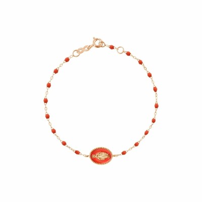 Bracelet Gigi Clozeau Madone en or rose et résine corail, 17cm