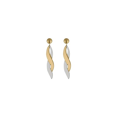 Boucles d'oreilles en or jaune et or blanc