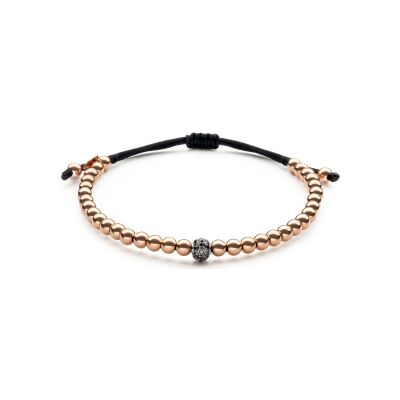 Bracelet Jaibor Wolf Small en or rose et diamants noirs