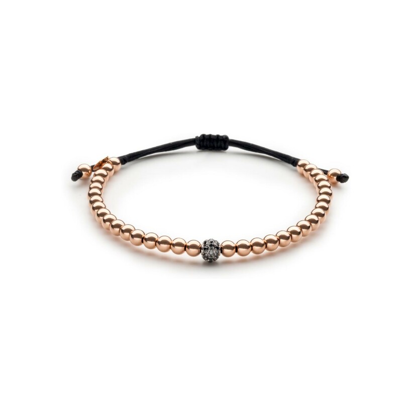 Doux  pink gold and black diamond bracelet