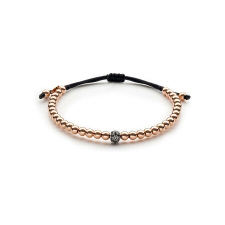 Bracelet Doux  en or rose et diamant noir