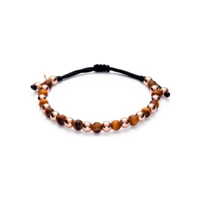 Bracelet Jaibor Wolf Small en or rose et oeil de tigre