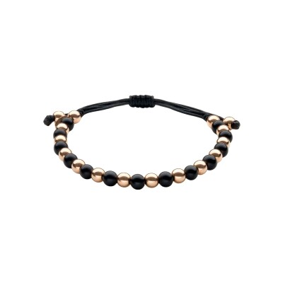 Bracelet Doux Essentials en or rose et onyx