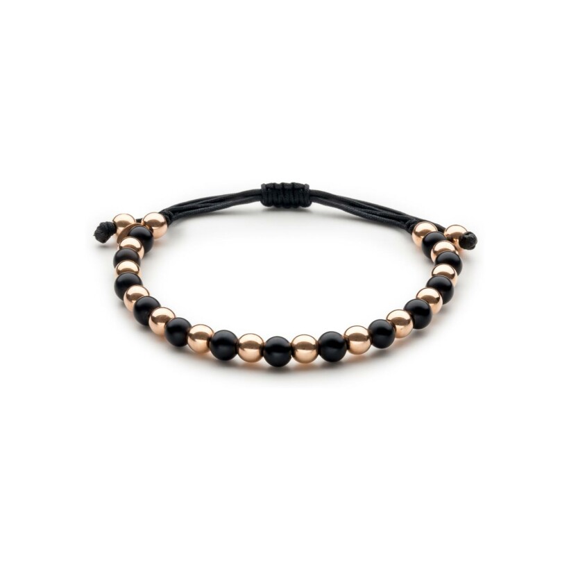 Doux Essentials pink gold and onyx bracelet