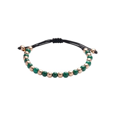 Bracelet Doux Essentials en or rose et malachite