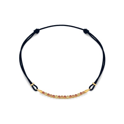 Bracelet cordon en or jaune et spinelle