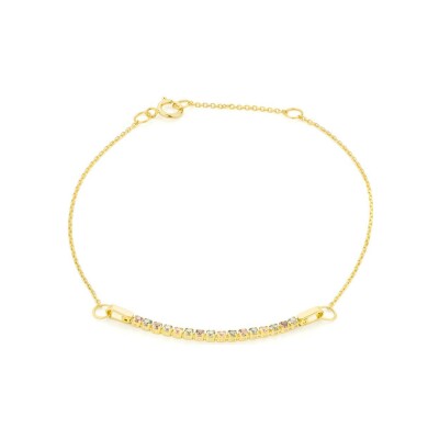 Bracelet maille forçat en or jaune, améthyste et saphir