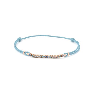 Bracelet cordon bleu, or rose et topaze