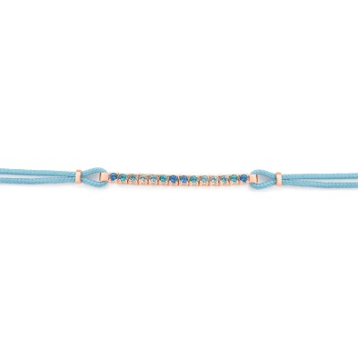 Bracelet cordon bleu, or rose et topaze
