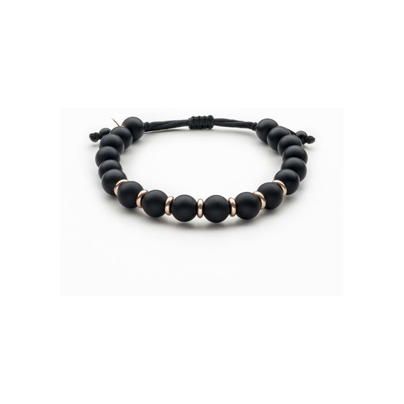 Doux Wolf pink gold and onyx bracelet