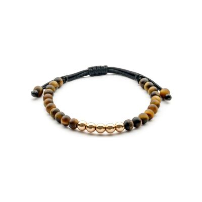 Bracelet Jaibor Wolf Small en or rose et oeil de Tigre