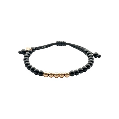 Bracelet Doux Essentials en or rose et onyx