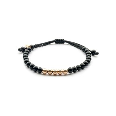 Bracelet Jaibor Wolf Small en or rose et onyx