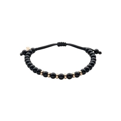 Bracelet Doux Essentials en or rose et onyx