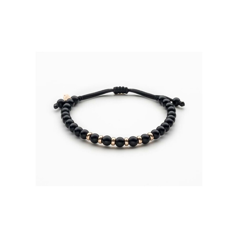 Doux Essentials pink gold and onyx bracelet