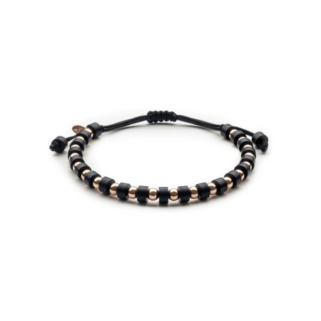 Doux Primavera pink gold and onyx bracelet