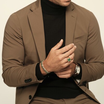 Bracelet Doux Primavera en or rose et malachite