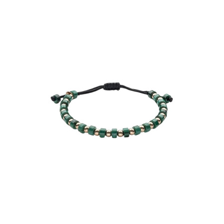 Doux Primavera pink gold and malachite bracelet