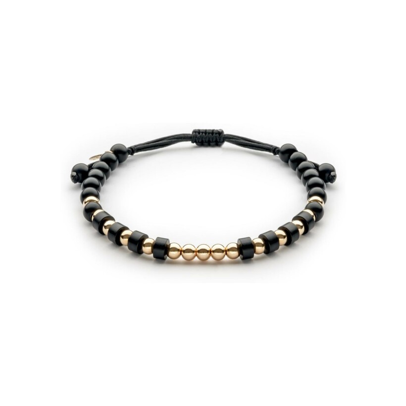 Doux Primavera pink gold and onyx bracelet