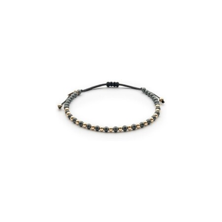 Doux Primavera pink gold and hematite bracelet