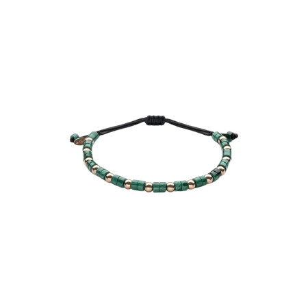 Doux Primavera pink gold and malachite bracelet