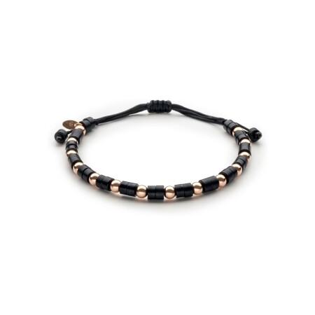 Doux Primavera pink gold and onyx bracelet