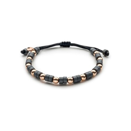 Doux Primavera pink gold and hematite bracelet