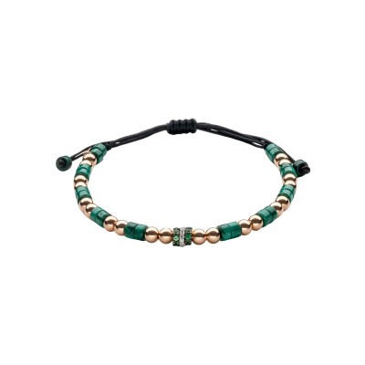 Bracelet Doux Primavera en or rose, malachite, tsavorite et diamant