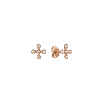 Gigi Clozeau Spark earrings in rose gold and diamonds