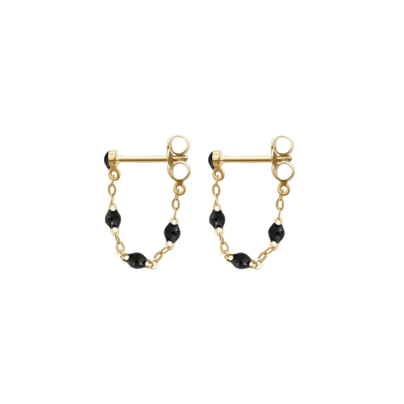 Boucles d'oreilles pendantes Gigi Clozeau Classique en or jaune et résine noir