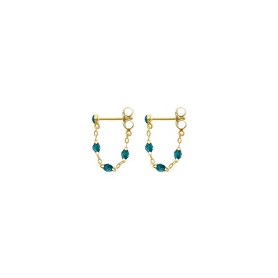 Gigi Clozeau Classique earrings, yellow gold, jungle resin