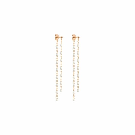 Boucles d'oreilles Gigi Clozeau en or rose et résine blanche