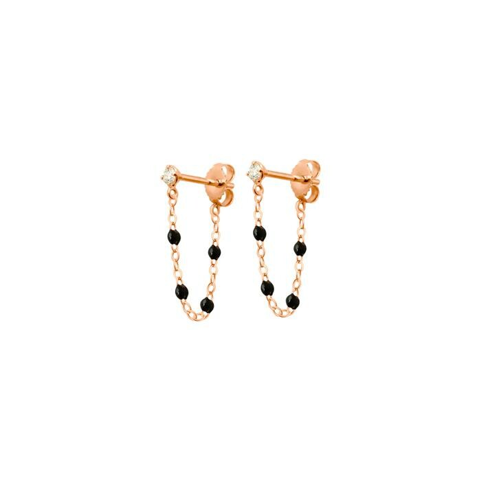 Gigi Clozeau Suprême earrings, rose gold, black resin and diamonds