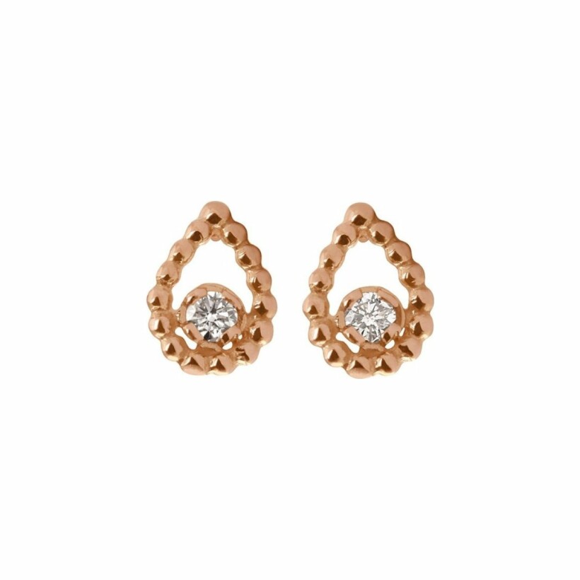 Gigi Clozeau Lucky Lotus earrings, rose gold and diamonds