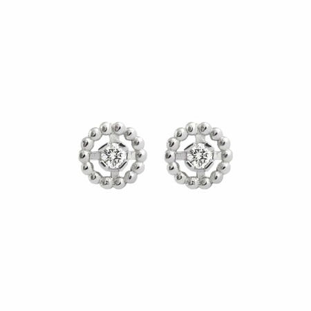 Boucles d'oreilles Gigi Clozeau Lucky Puce en or blanc et diamants